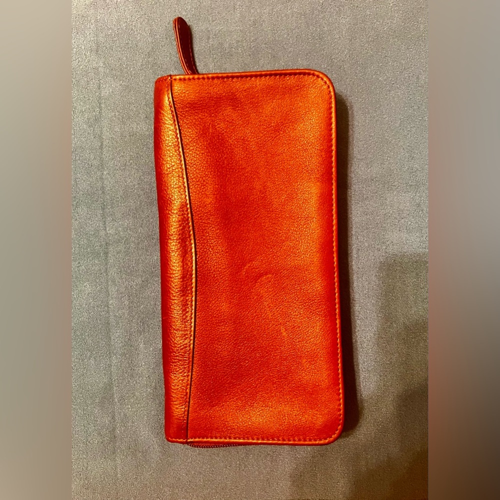 Osgoode Marley RFID Zip Around Secretary Wallet, Brown Cowhide Leather